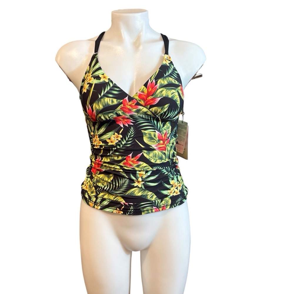 Women's Calia Tankini Top, XS, Multicolor palm print sw24